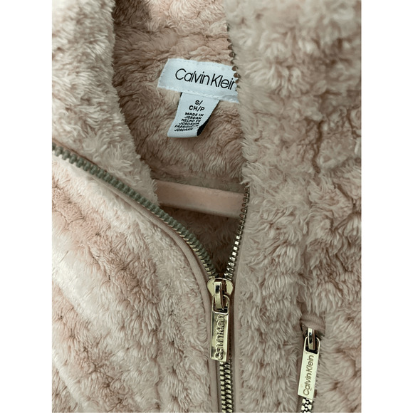 Calvin Klein Women's Suede Plush Blush Pink Vest Soft Girl Slavic Winter Russian - Picture 2 of 7